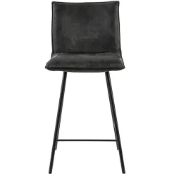 Stoere barkruk met bull lederen zitting antraciet>Straluma Hot