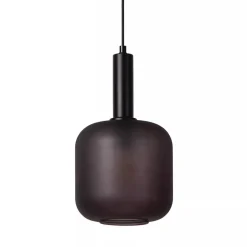 Stoere hanglamp zwart met mat zwart glas>Straluma Sale