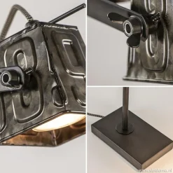 Stoere industriele tafel/bureaulamp black steel><noscript><img width=