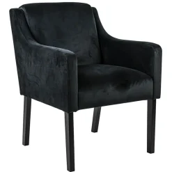 Stoffen armstoel zwart met zwarte poot>Straluma Online