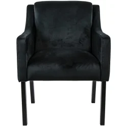 Stoffen armstoel zwart met zwarte poot>Straluma Online