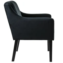 Stoffen armstoel zwart met zwarte poot><noscript><img width=