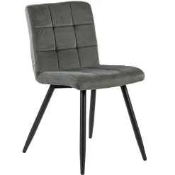 Stoffen eetkamerstoel grijs met zwarte poot>Straluma Hot