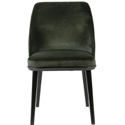 Stoffen eetkamerstoel groen met zwarte houten poot>Straluma New