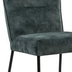 Stoffen eetkamerstoel met zwarte poot en wieltjes><noscript><img width=