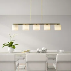 Strak klassieke hanglamp goud met mat wit glas><noscript><img width=