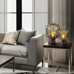 Strak klassieke tafell. met zwart glas><noscript><img width=