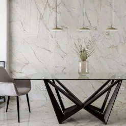 Strakke 3-lichts hanglamp LED mat zwart/mat goud><noscript><img width=