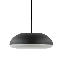 Strakke ronde hanglamp koepel mat zwart 38 cm>Straluma