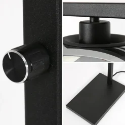 Strakke vloerlamp zwart met smoke glazen kap><noscript><img width=