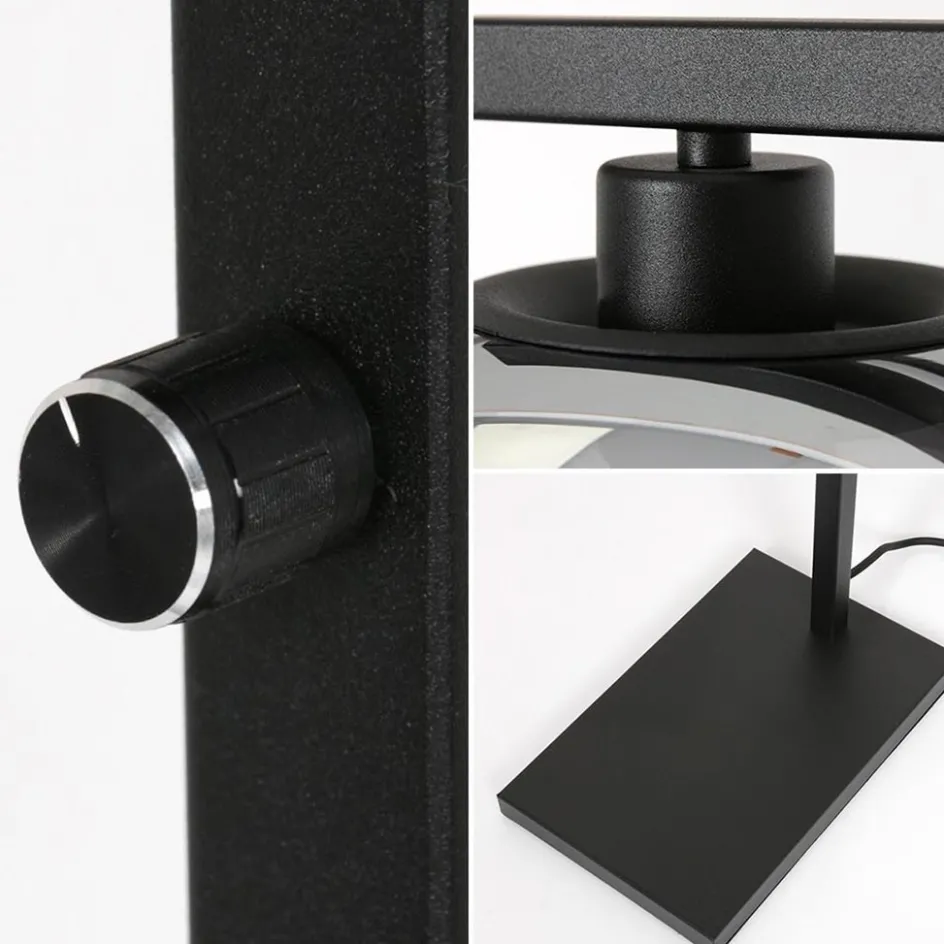 Strakke vloerlamp zwart met smoke glazen kap>Straluma Online