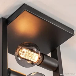 Strakke zwarte plafonnière metaal Frame><noscript><img width=