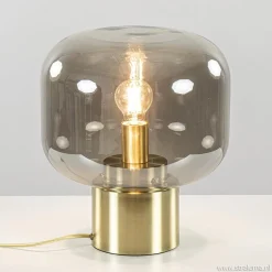 Tafellamp Arturan brons met smoke glazen kap>Straluma