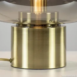 Tafellamp Arturan brons met smoke glazen kap><noscript><img width=