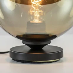 Tafellamp Bella zwart + smoke glas 20cm><noscript><img width=