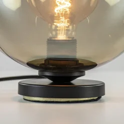 Tafellamp Bella zwart + smoke glas 25cm><noscript><img width=