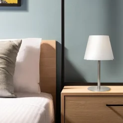 Tafellamp Calabro rvs met wit glas><noscript><img width=