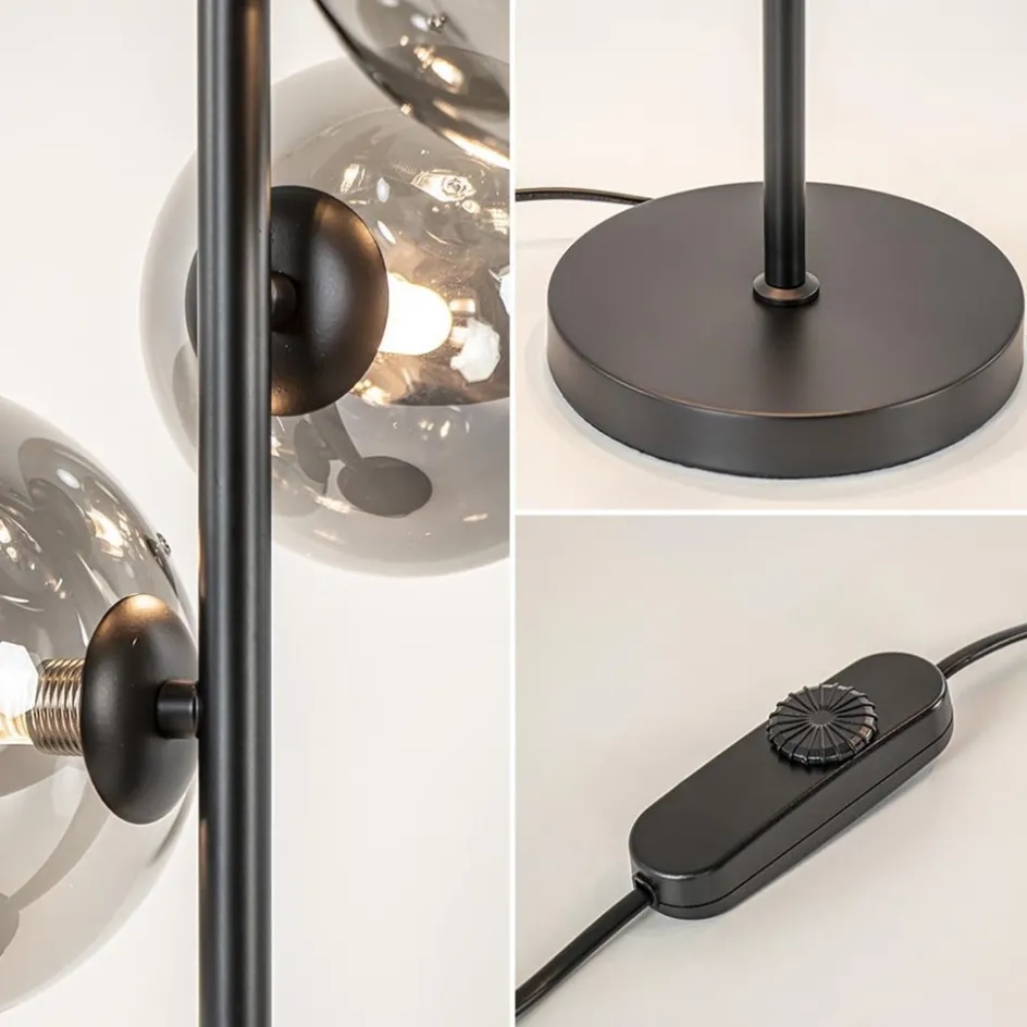 Tafellamp Calcio 4l zwart + smoke glas>Straluma Sale