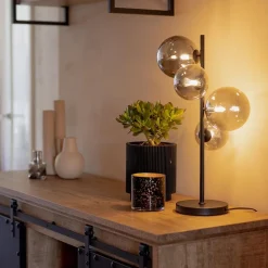 Tafellamp Calcio 4l zwart + smoke glas><noscript><img width=