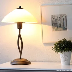 Tafellamp Capri brons/Glas><noscript><img width=