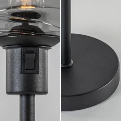 Tafellamp Fantasy op stang zwart + smoke glas><noscript><img width=