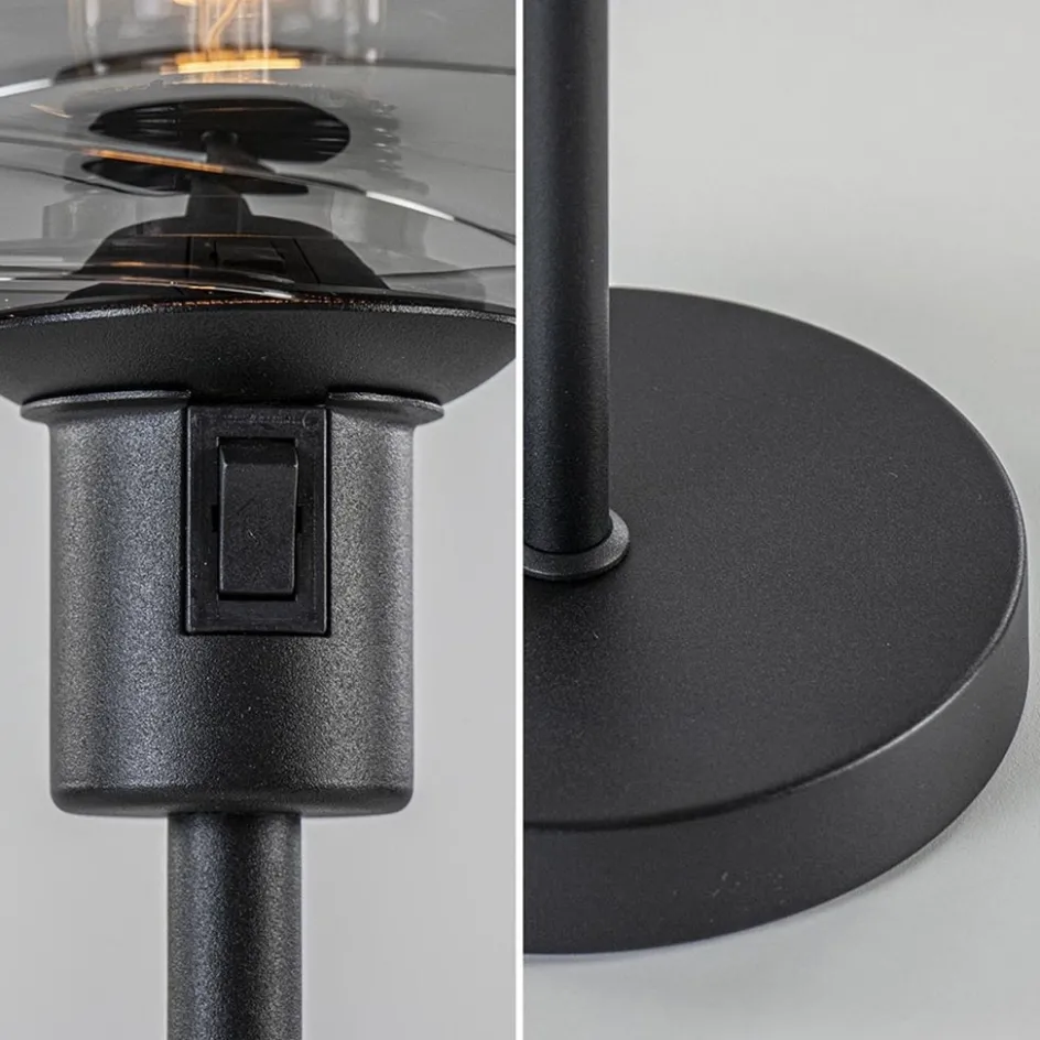 Tafellamp Fantasy op stang zwart + smoke glas>Straluma