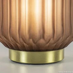 Tafellamp Ivot mat koffie met messing op batterij><noscript><img width=