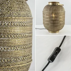 Tafellamp lantaarn goud groot Oriental><noscript><img width=