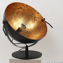 Tafellamp Larino gunmetal/goldleaf 30cm><noscript><img width=