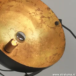 Tafellamp Larino gunmetal/goldleaf 30cm><noscript><img width=