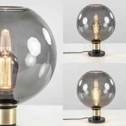 Tafellamp Lazise 25cm zwart/smoke/goud><noscript><img width=