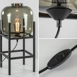 Tafellamp Lett frame zwart/smoke glas>Straluma Discount