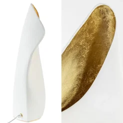 Tafellamp mat wit met goldleaf groot><noscript><img width=