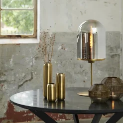 Tafellamp Maverick antiek brons met smoke glas><noscript><img width=