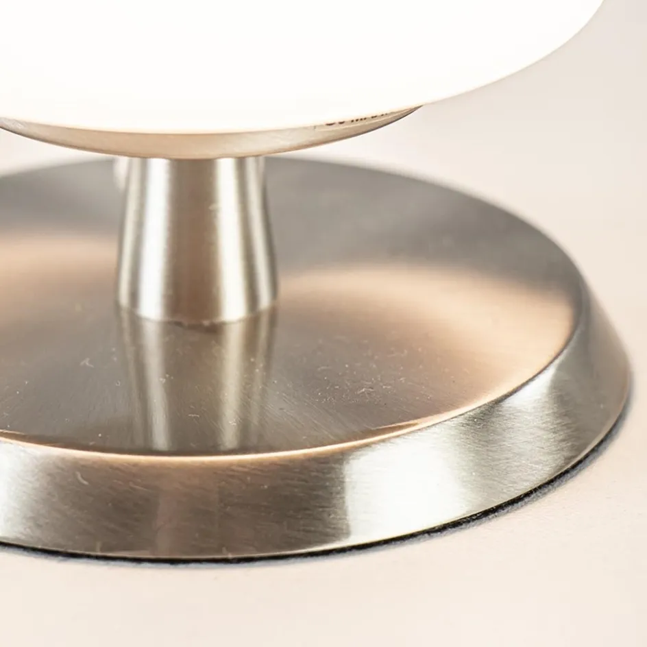 Tafellamp nikkel/glas met touchdimmer>Straluma Discount