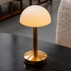 Tafellamp op accu gold/frosted IP65><noscript><img width=