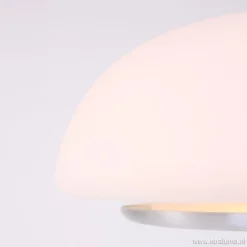 Tafellamp Purissima staal met opaal glas><noscript><img width=