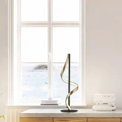 Tafellamp Q-Swing zwart/matgoud remote cct><noscript><img width=