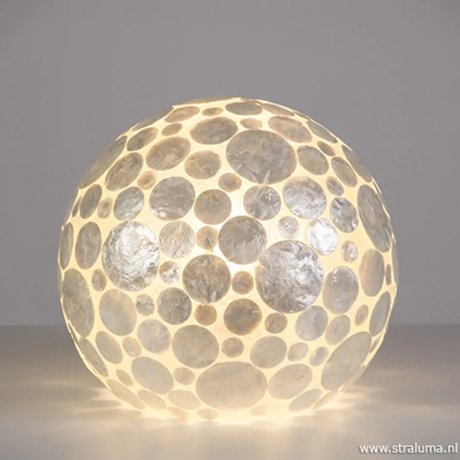 Tafellamp schelpen bol wit>Straluma