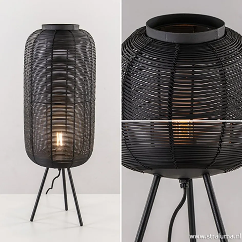 Tafellamp Tomek zwart draad 3-poot 70cm>Straluma Online