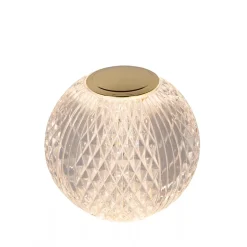 Tafellamp transparant/goud oplaadbaar en dimbaar>Straluma