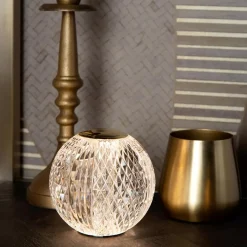 Tafellamp transparant/goud oplaadbaar en dimbaar><noscript><img width=