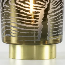 Tafellamp Zebra grijs goud op batterijen Light & Living><noscript><img width=