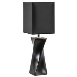 Tafellamp zwart keramiek inclusief kap zwart/goud>Straluma Sale