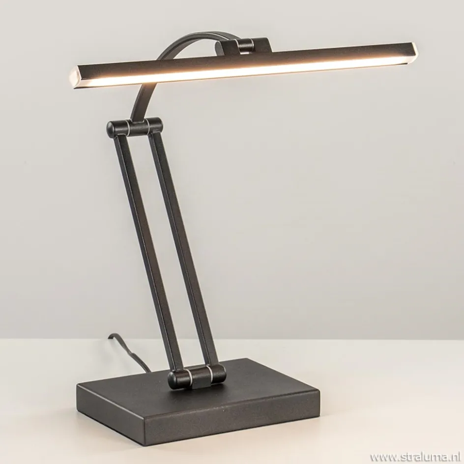 Tafellamp zwart "piano" model+touchdim.>Straluma New