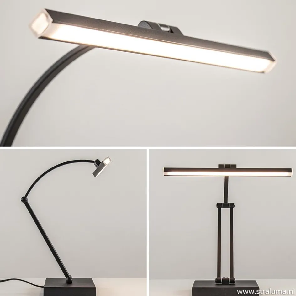 Tafellamp zwart "piano" model+touchdim.>Straluma New