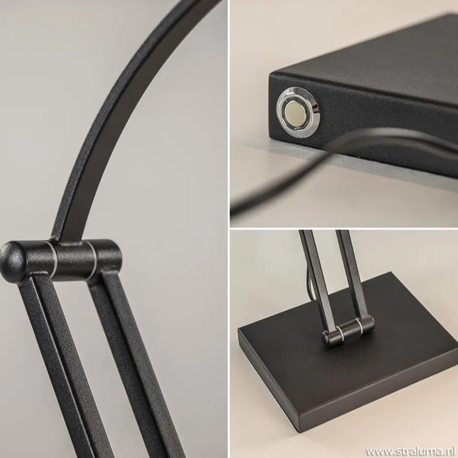 Tafellamp zwart "piano" model+touchdim.>Straluma New