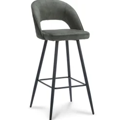 Trendy barkruk velours met zwart metalen poot>Straluma Outlet