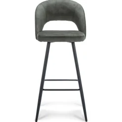 Trendy barkruk velours met zwart metalen poot>Straluma Outlet