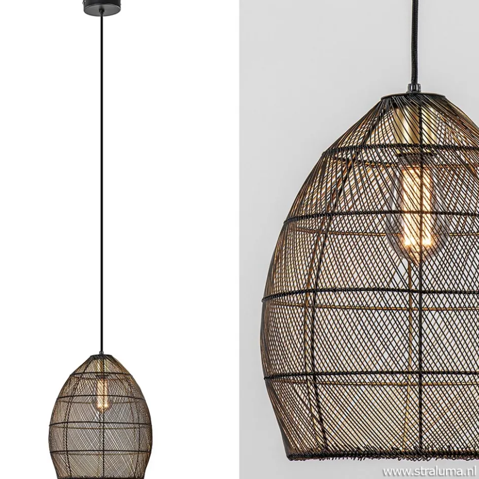 Trendy draad hanglamp Meya zwart/goud>Straluma Hot